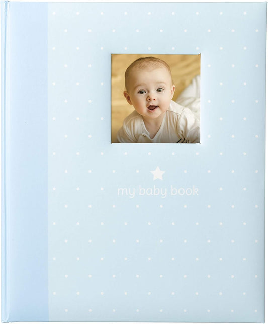 Álbum de Recuerdos My Baby Azul Claro con Lunares Día de Nacimiento para Padres Nuevos y Futuros