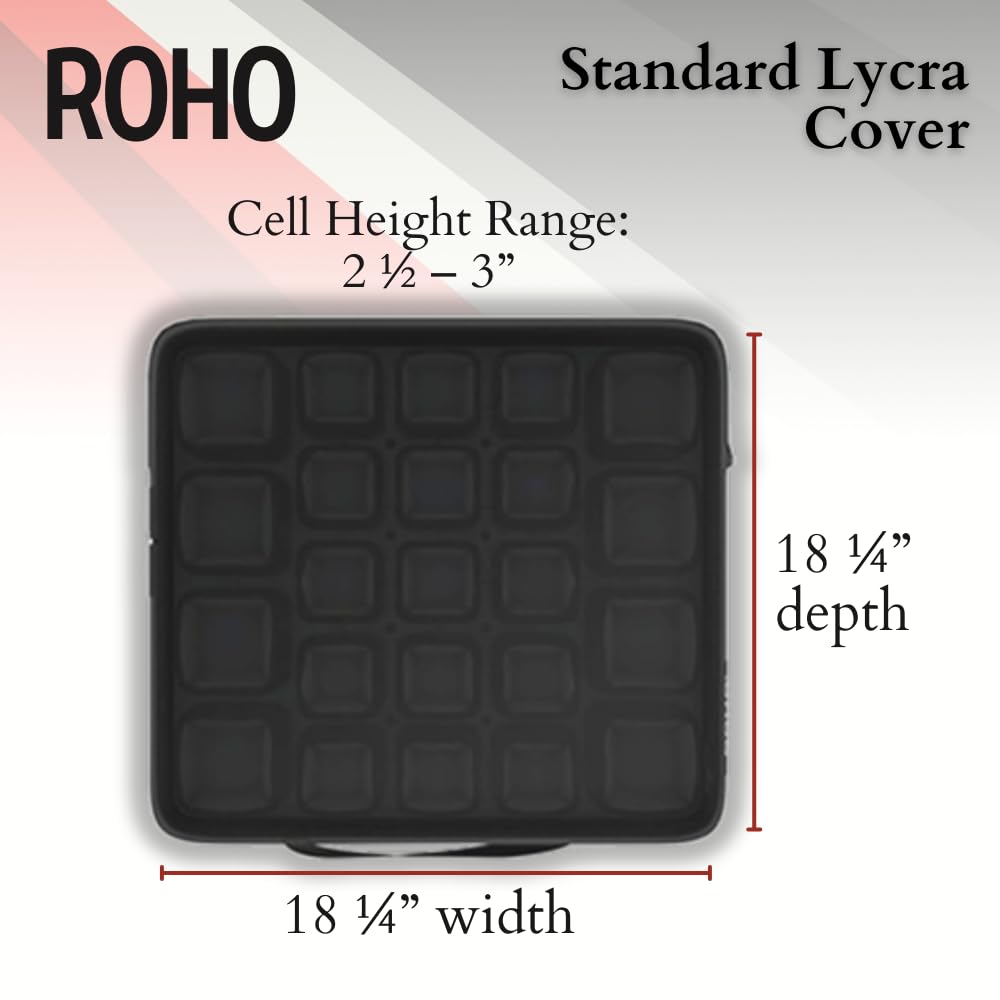 Cojín Hinchable ROHO Mosaic Negro Ajustable con Funda Elástica y Base Antideslizante