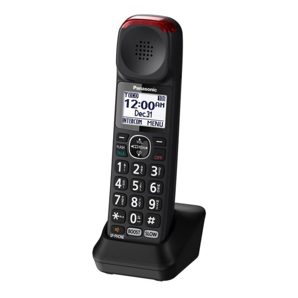 Panasonic KX-TGM430B Link2Cell Amplificador de Bluetooth teléfono inalámbrico con contestadora, 1 Auricular, Negro, Auricular Adicional Opcional para KX-TGM430B, Negro