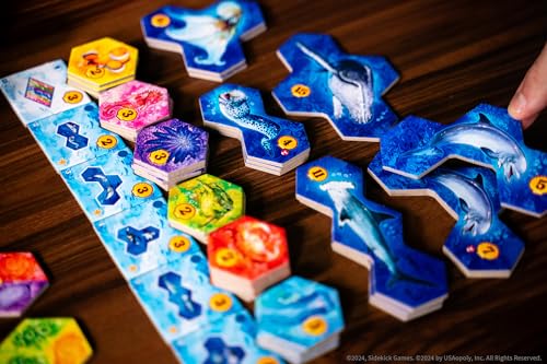 Juego de Mesa AQUA Sidekick Games Arte de Vincent Dutrait Oceanico Estratégico para Adultos y Familia