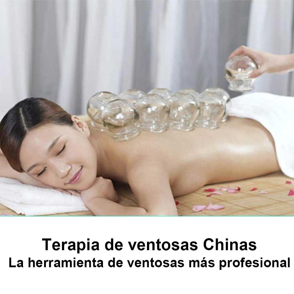 Ventosas Terapéuticas SUPERTRUST Vidrio Transparente Juego de 16 Tarros Diferentes Tamaños para Tratamiento del Dolor de Espalda y Cuello