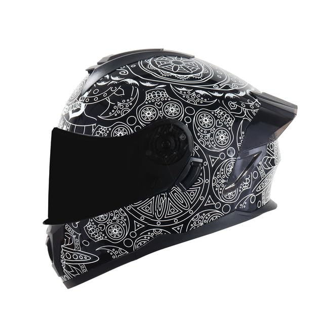 Casco para Moto Integral Boston - Casco Motocicleta Marca Edge - Visor Doble ANTIVAHO - Cascos para Motos Certificados Dot Moto - Accesorios para Moto Motocross Motocicleta Mujer Hombre (Neon, XL)