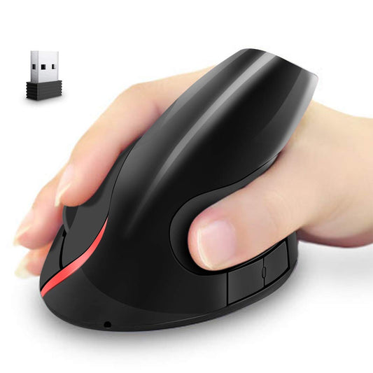 Ratón Inalámbrico TECHVIDA Negro Ergonómico Recargable 2.4 GHz para Mac y Windows