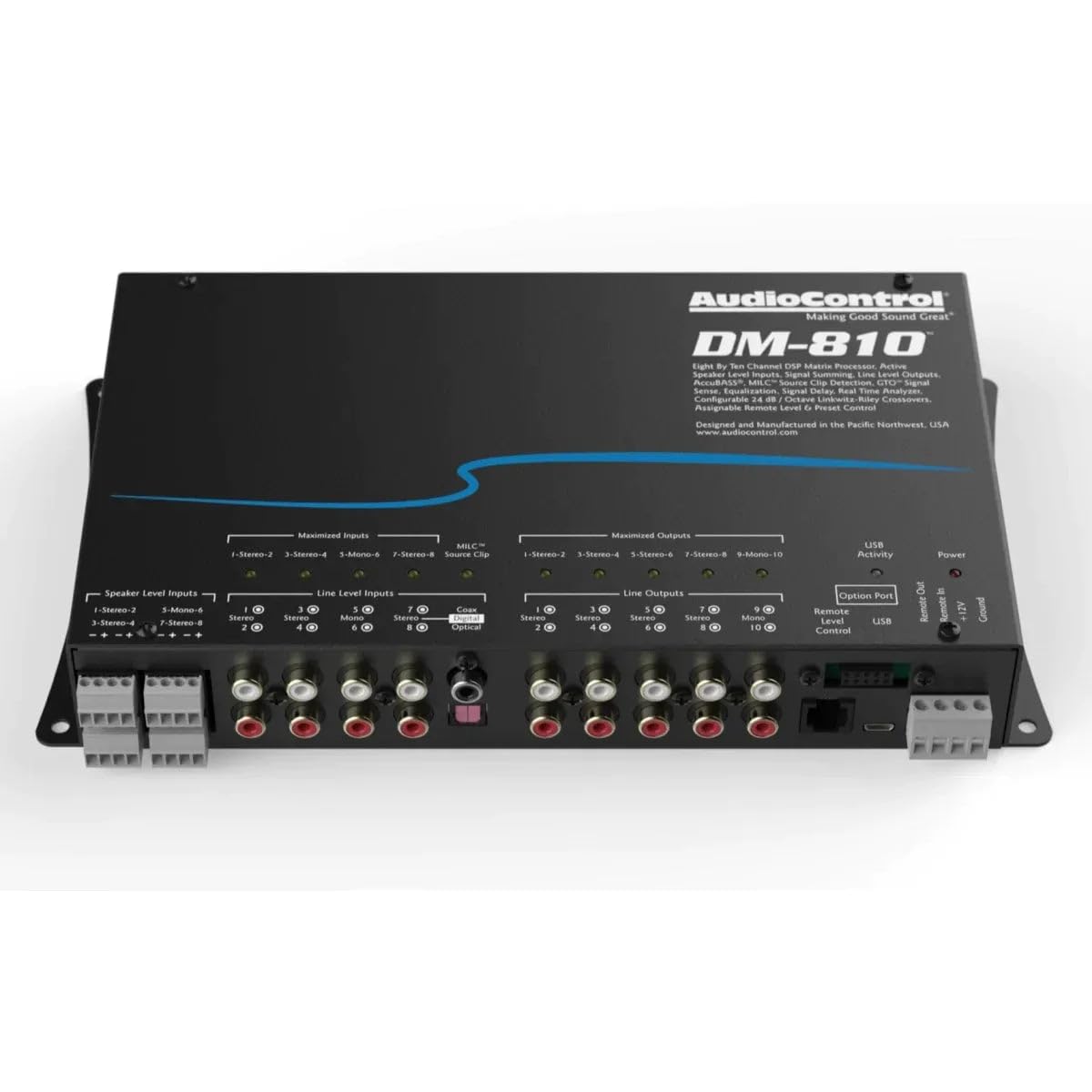 AudioControl Procesador de señal Digital de Matriz de 8 por 10 Canales DM-810