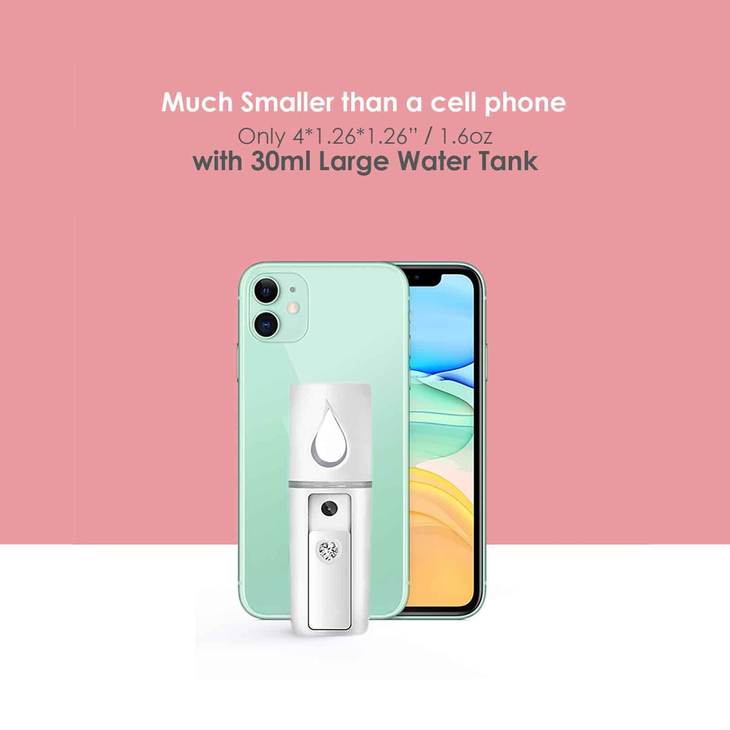 GIVERARE 2 Paquete Nano Vaporizador Facial, Práctico Mini Mister Con Espejo, Rociador de Niebla Recargable Usb, Tanque de Agua Visual Hidratante E Hidratante para Rostro, Maquillaje, Cuidado de La Pie