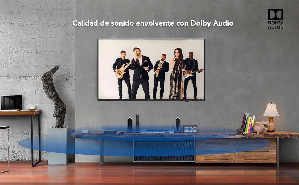 SANSUI TV 32" HD Compatible con Sistema Operativo Roku 2024 + Cable HDMI (32" + Free HDMI Cable)