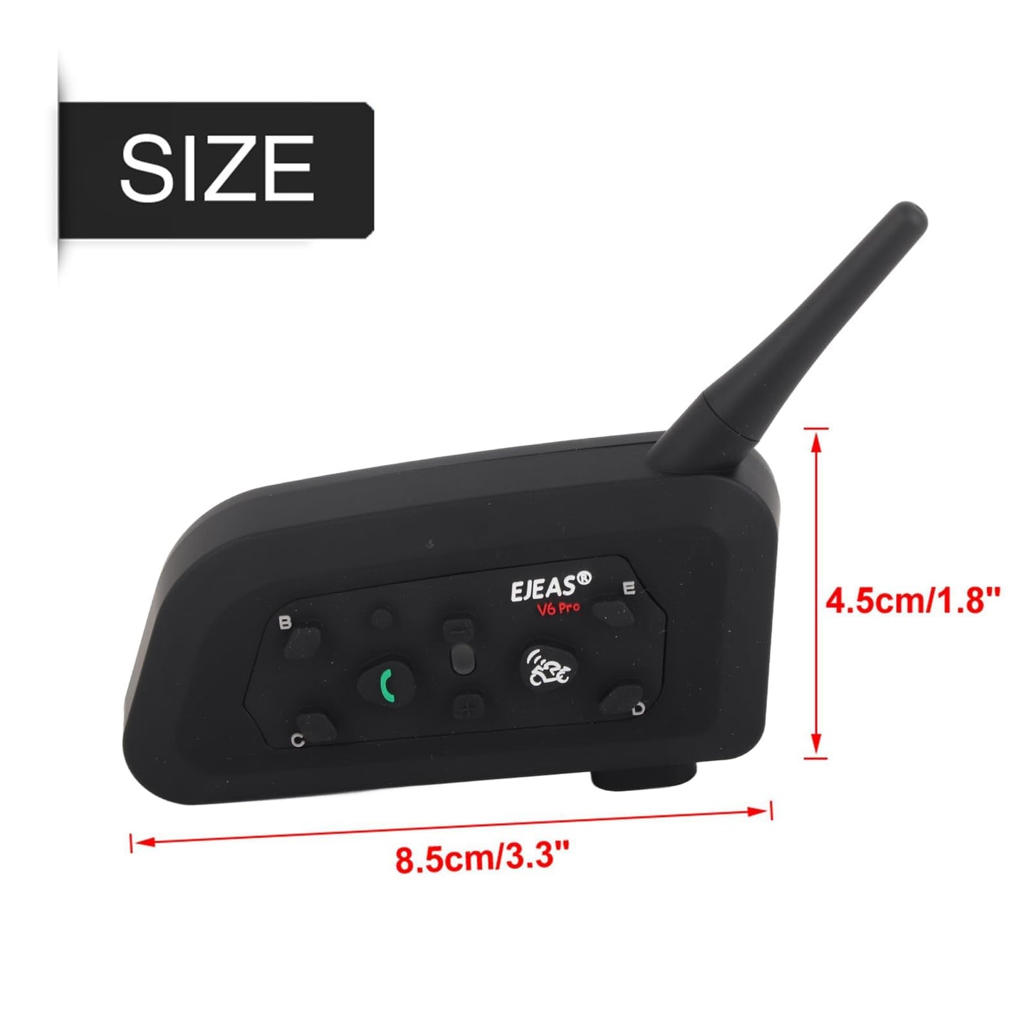 Keenso 2 Juegos Ejeas V6 Pro Intercomunicador de Motos,Gama Comunicación Intercom de 1200m, Intercomunicador Casco Moto