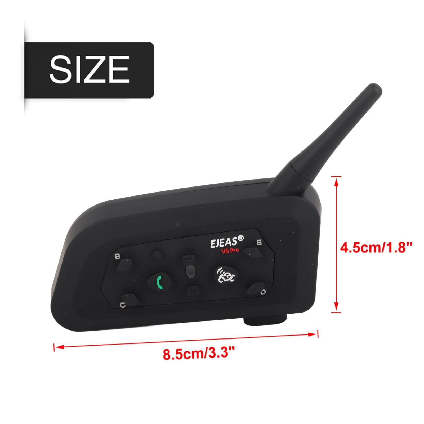 Keenso 2 Juegos Ejeas V6 Pro Intercomunicador de Motos,Gama Comunicación Intercom de 1200m, Intercomunicador Casco Moto