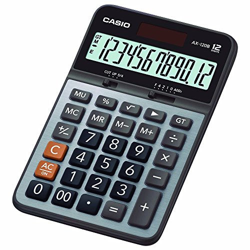 Casio AX-120B-S-MC Calculadora de Escritorio, Portátil, Color Gris/Café