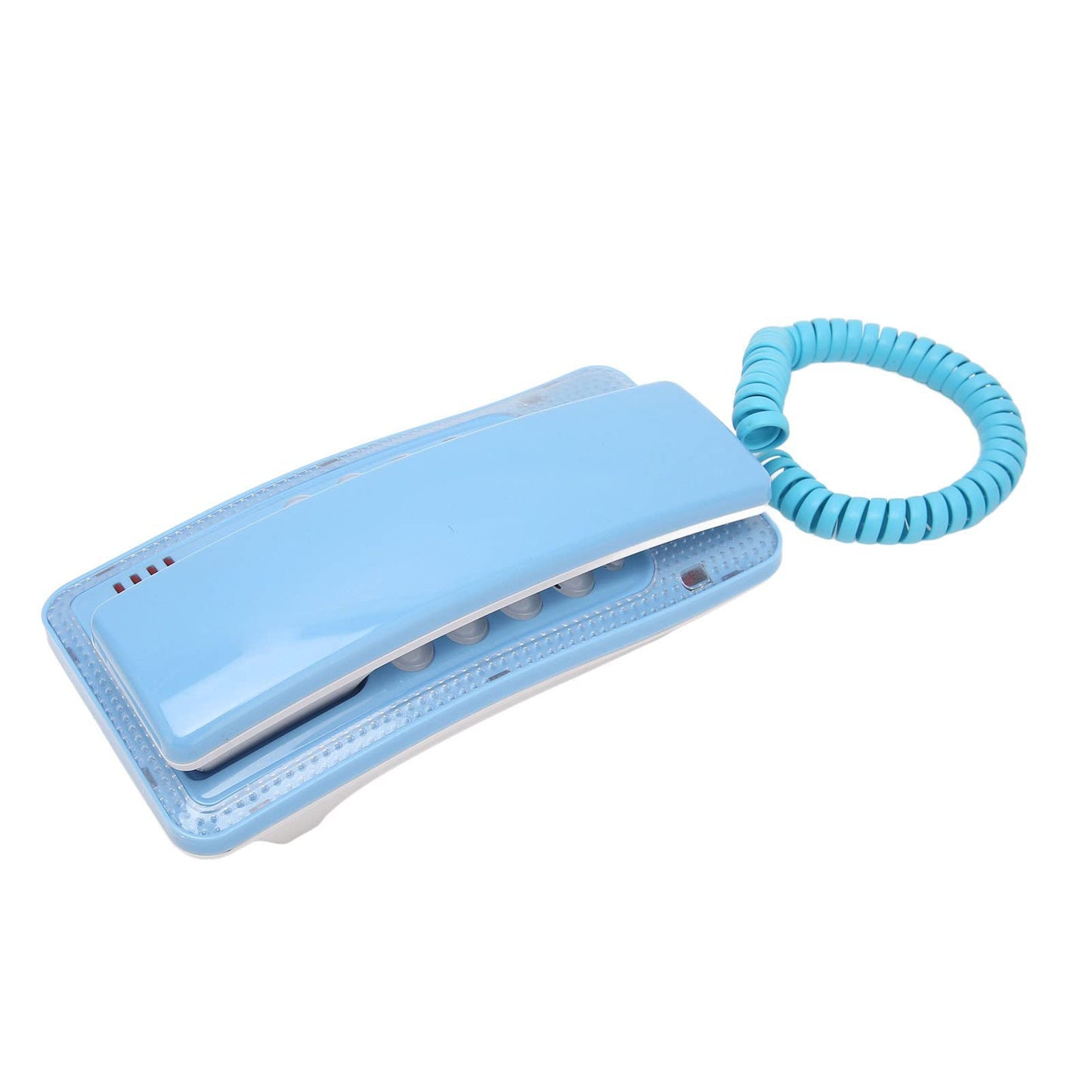 Luqeeg Teléfono Fijo Escritorio, Teléfono con Cable Montado en la Pared Teléfono Pared Retro Estilo Antiguo Rellamada una Tecla, Flash, Silencio, Pausa para El Banco La Oficina del Hotel del(Azul)