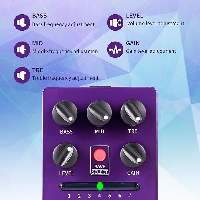 Pedal de Guitarra FLAMMA FS06 Estéreo de Modulación Múltiple con Efectos Almacenables