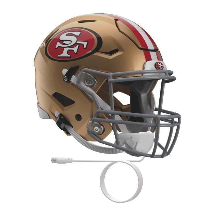 NFL Antena Digital HD para TV, San Francisco 49ers, Diseño de Casco, Ultradelgada de Alta Definición + Cable Coaxial de 5 Metros - Licencia Oficial