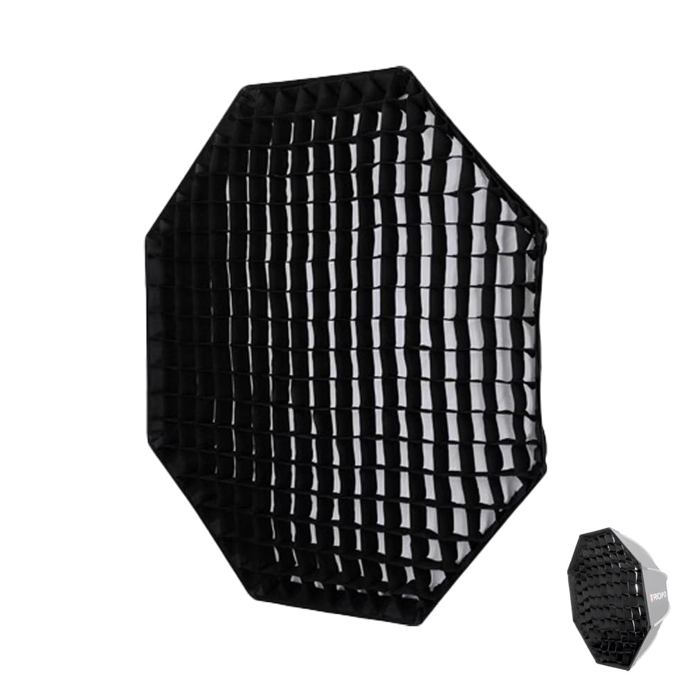 INVINEEX - Rejilla de panal para caja de luz octogonal de 55 cm/22, compatible con rejilla de control de luz portátil (negro, solo cuadrícula)