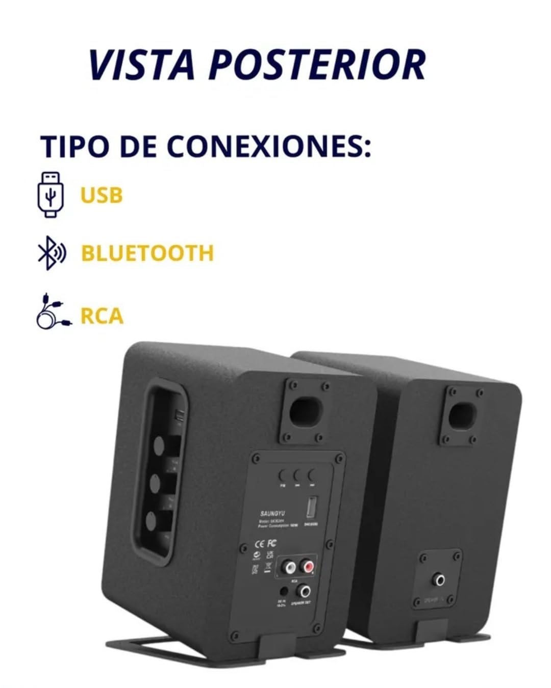 BLACK UNICORN Sistema de Audio con Sonido Envolvente con Subwoofer, Sonido Impactante, 40 W RMS, Graves Potentes, Entradas de 3.5 mm/RCA, PC/TV/Móvil/Tablet