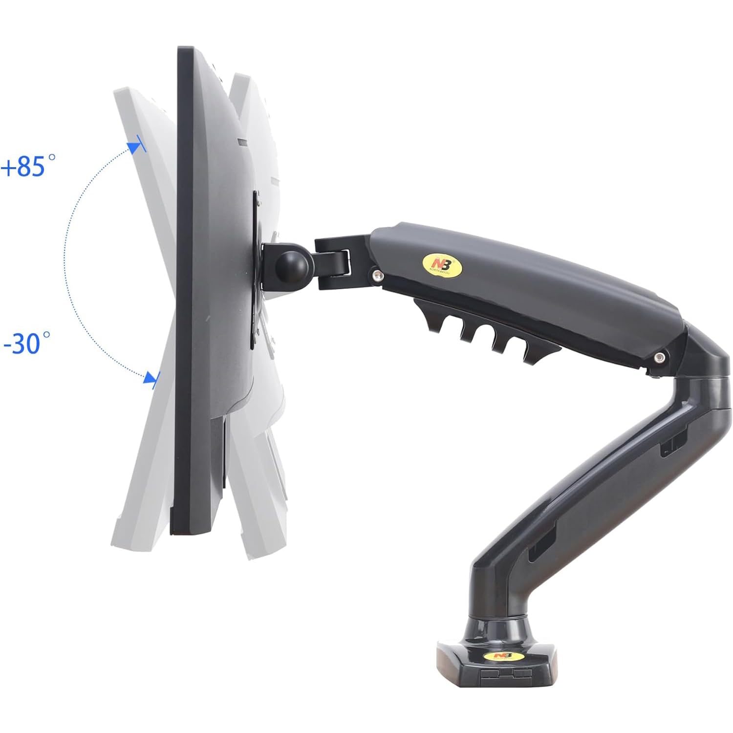 Soporte Hidráulico para Monitor NB F80 17 a 30 Pulgadas Ergonómico con Ajuste Vertical y Horizontal 9kg Máx VESA 100x100mm