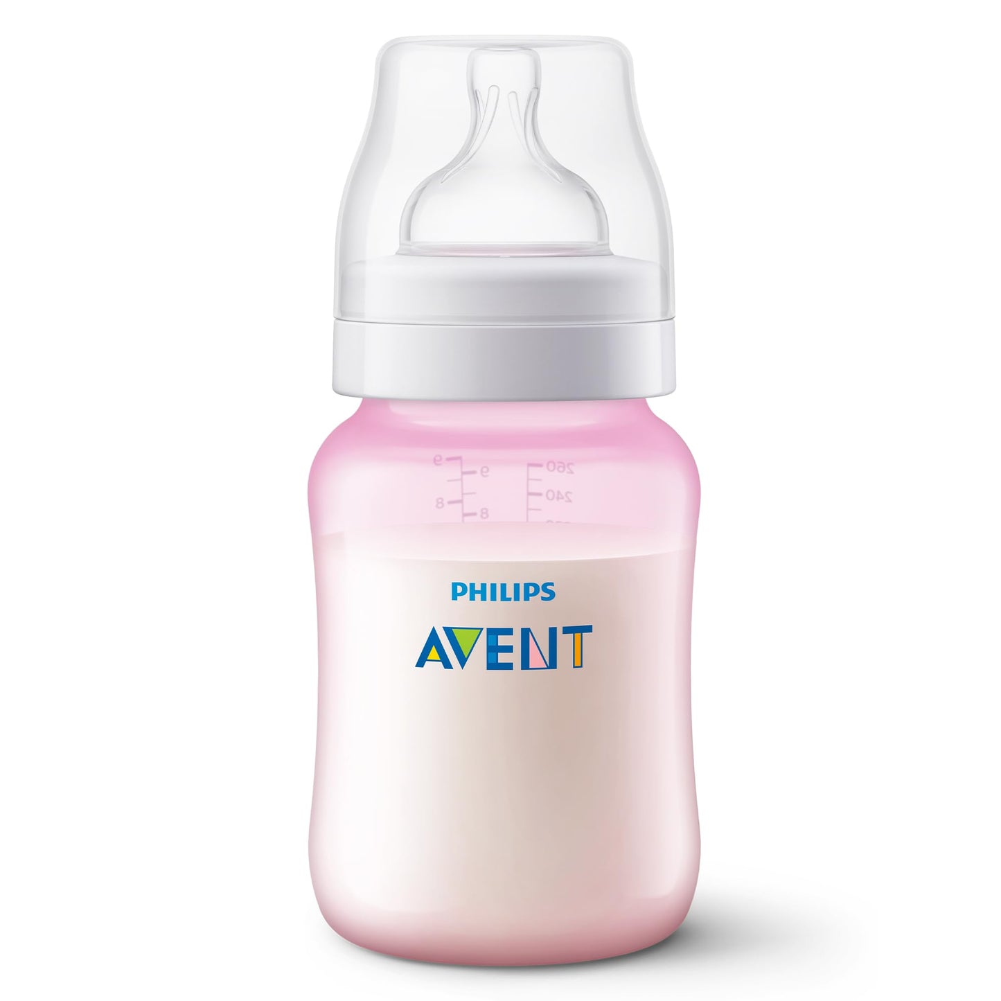Biberón Anti-colic Philips Avent Rosa con Válvula Anticólicos 260 ml 1 m+ 4 Piezas