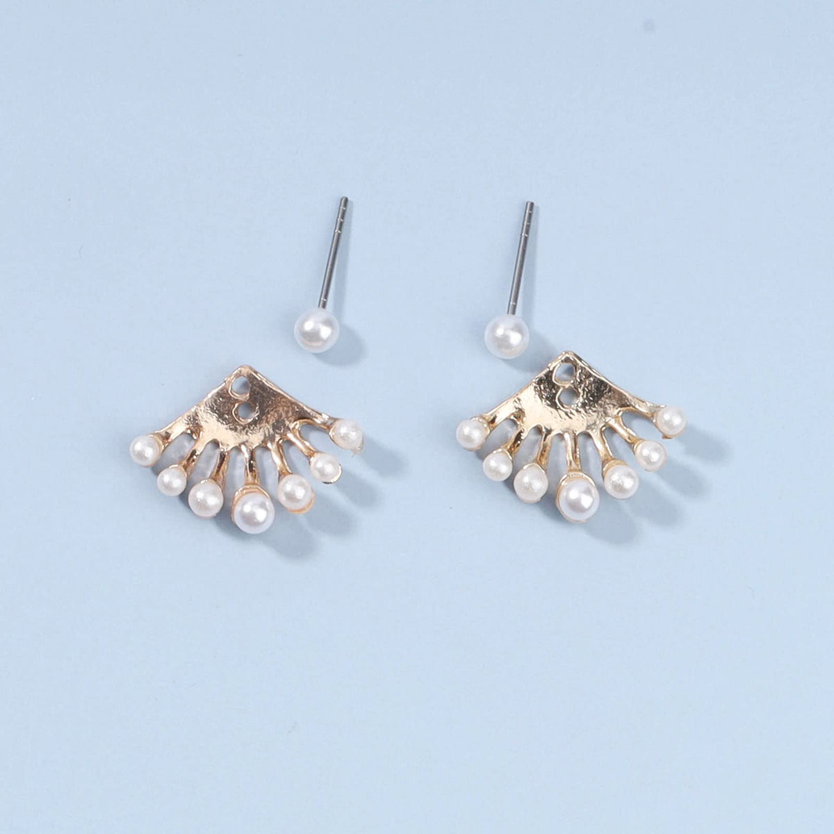 Yheakne Pendientes de Perlas Boho, Trepadores, con Perlas Blancas, Pendientes de Novia, Joyería para Mujeres y Niñas Regalos