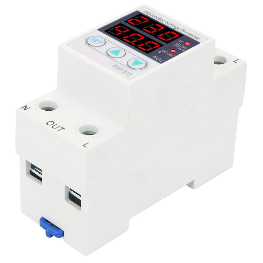Inteligente monofásico ajustable sobretensión bajo voltaje protector de corriente, 230VAC 50/60Hz(63A)