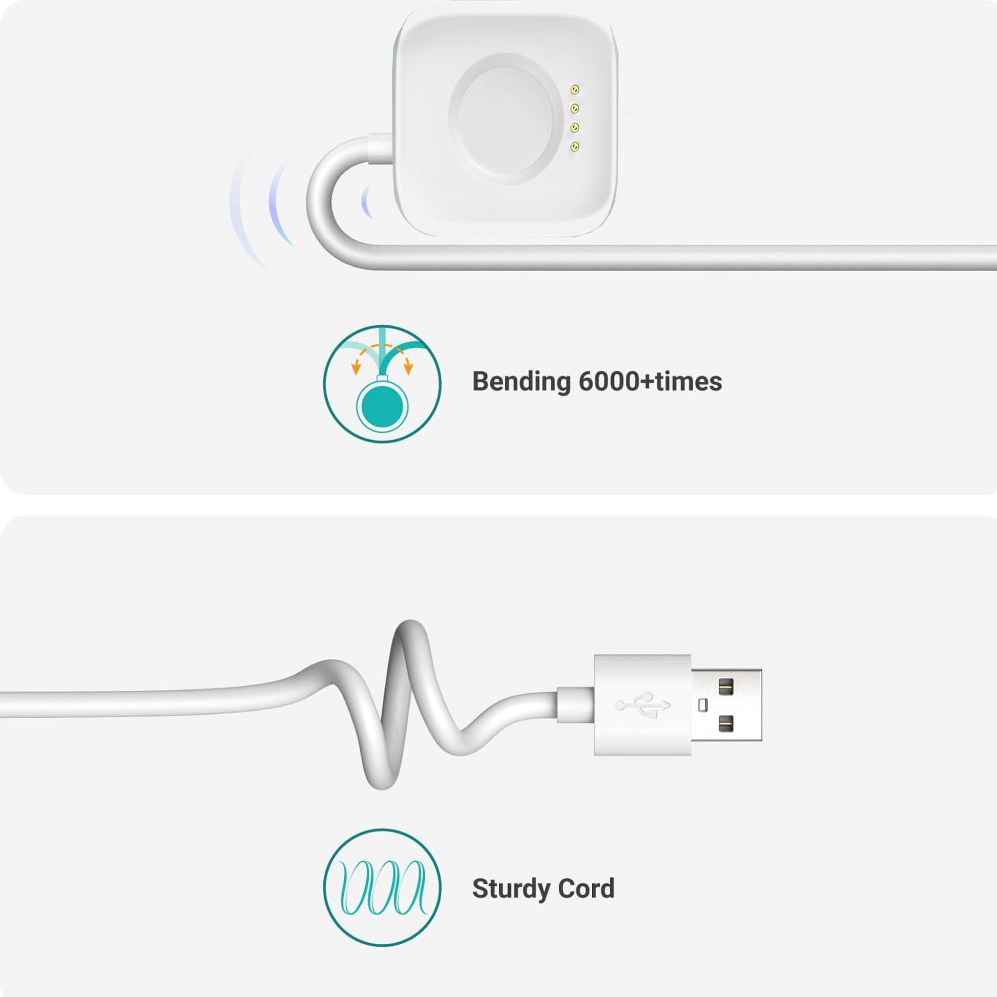 Compatible con OnePlus Watch 2 Charger, Lamshaw Cable de carga USB compatible con OnePlus Watch 2 Smartwatch (blanco)