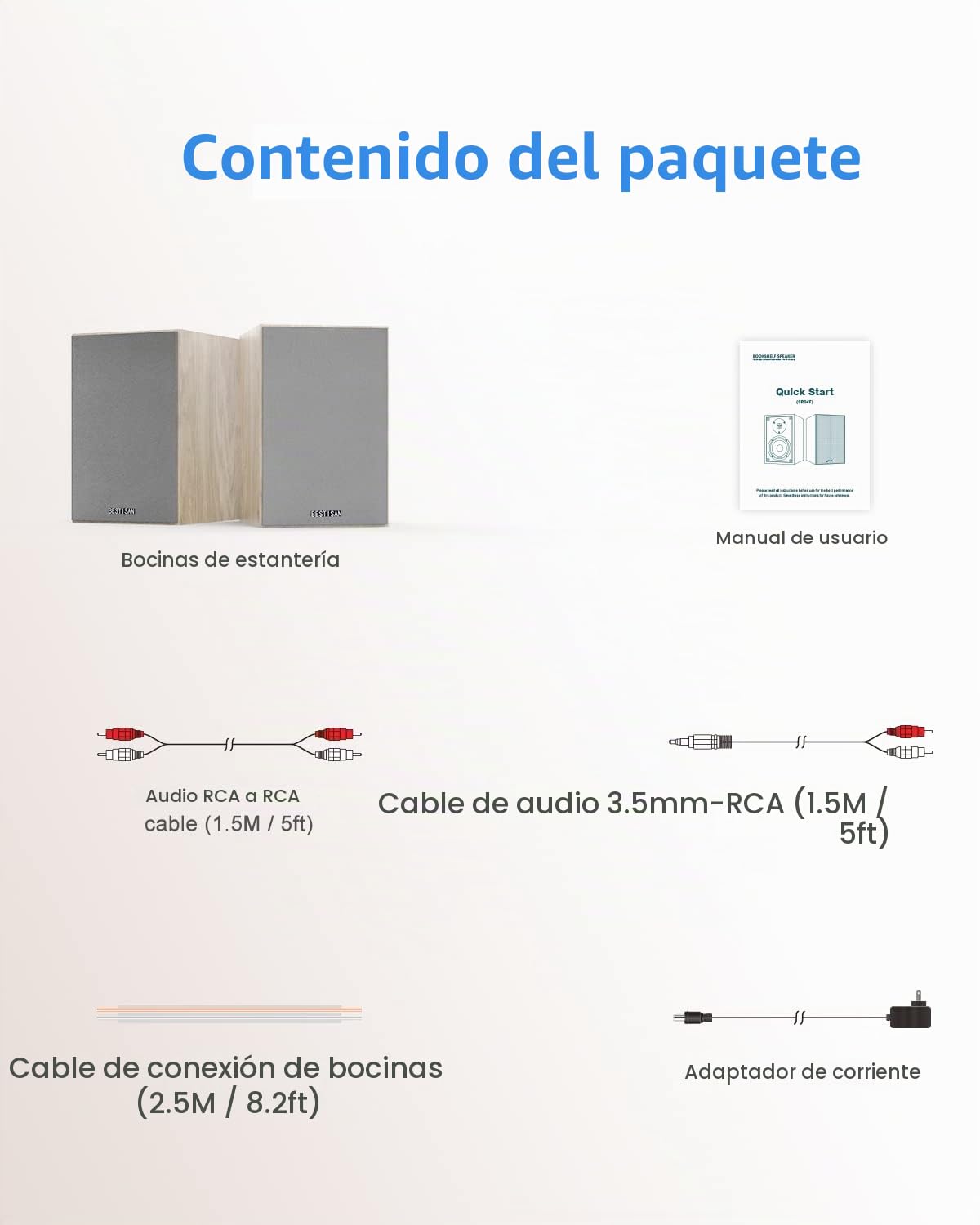 Altavoces Bluetooth BESTISAN Madera 50 W para Audio en el Hogar