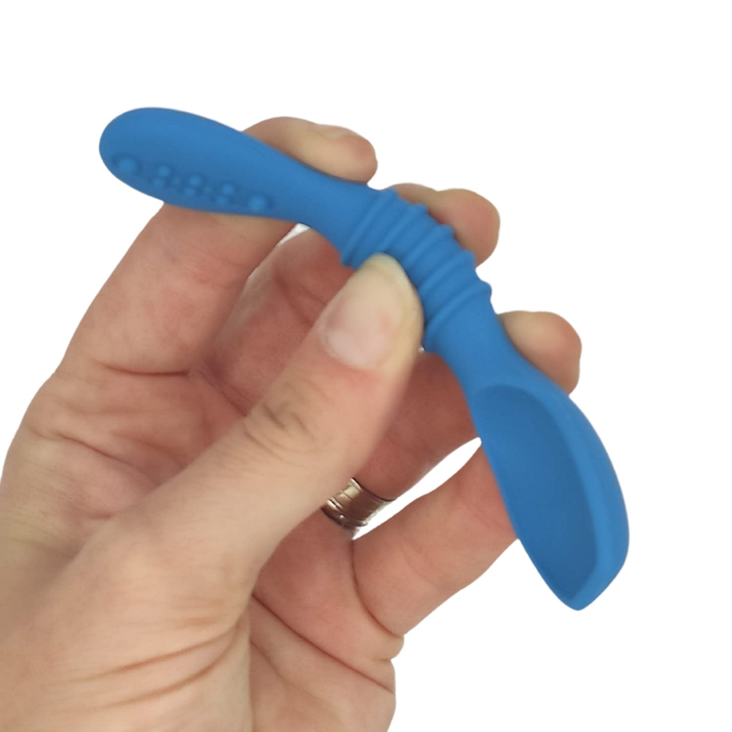 Cucharas de Silicón PAPU BABY Azul Set de 4 para Niño