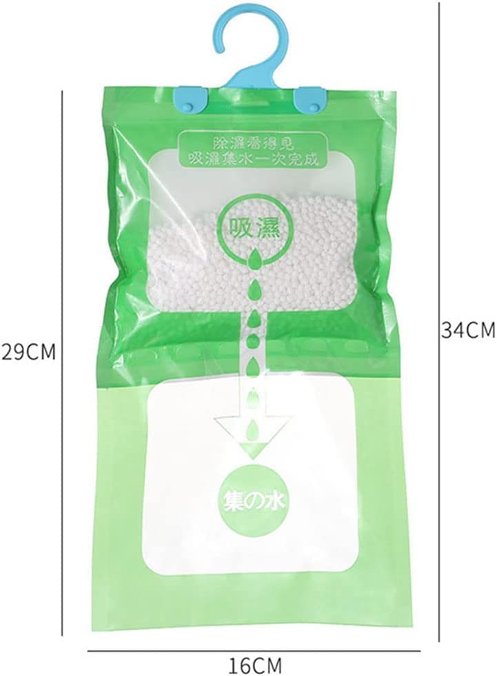 YITIKA Bolsa desecante higroscópica(5 unidades), cajas de deshumidificación eficientes y sin fragancia para baños, armarios, cocinas, lavanderías, sótanos, espacios de almacenamiento (verde)