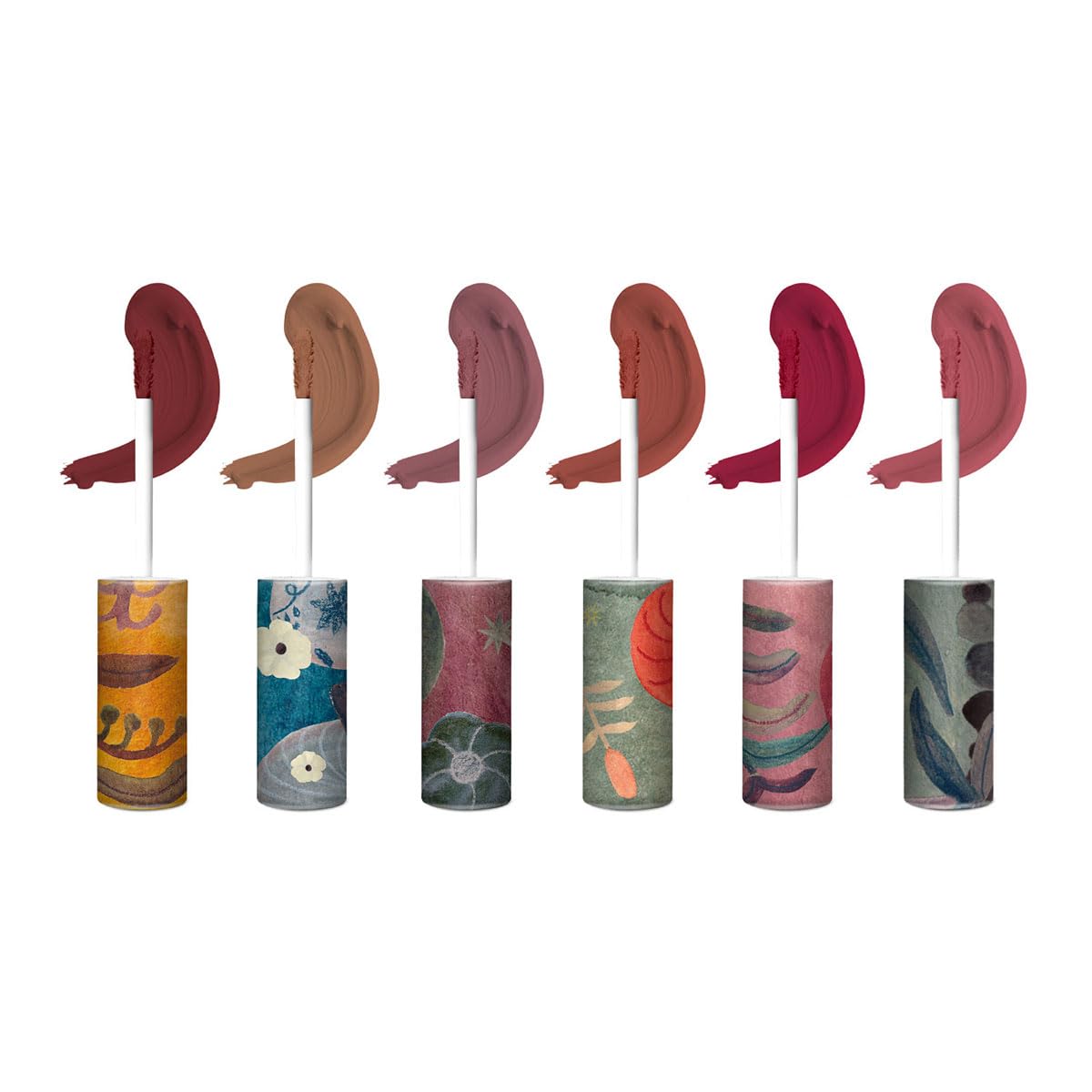 Yuya - Set de labiales indelebles larga duracion - labial indeleble - Labiales - Labiales liquidos acabado mate de larga duración (Alquimia, Soneto, Bruma, Eco, Cometa, Maleza, Pack 6 piezas)