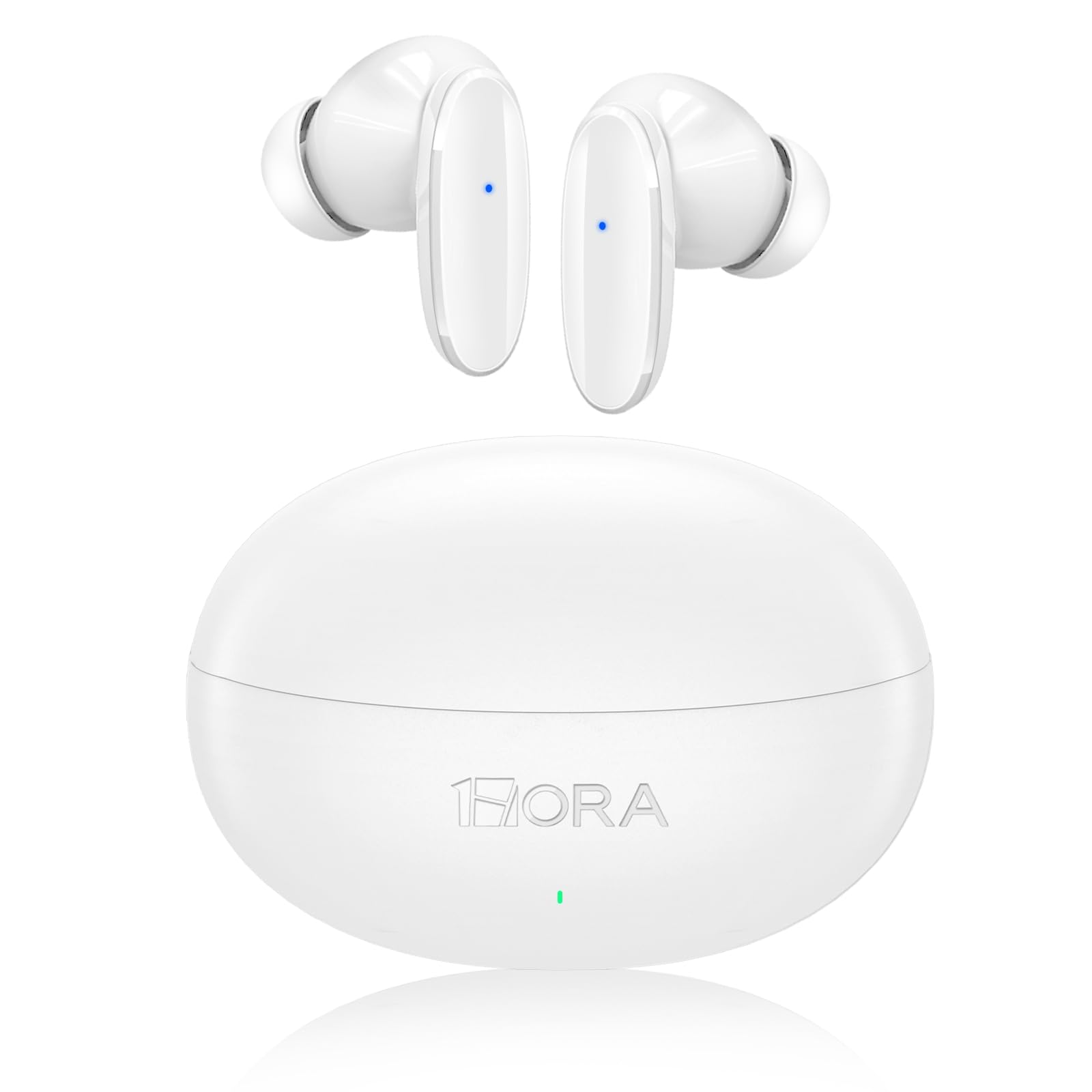 Audífonos Inalámbricos 1 Hora Bluetooth Blanco con Micrófono y Estuche de Carga USB C Deportivos In-Ear Compatibles con Xiaomi Samsung Huawei