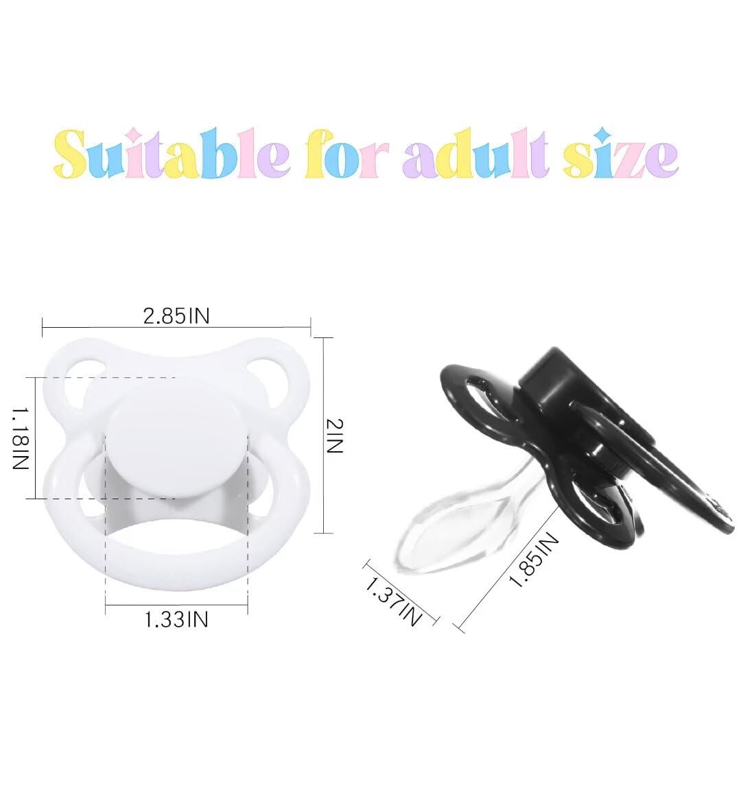 Landofgenie - Chupetes grandes para adultos, tamaño grande, con forma de luna, color negro