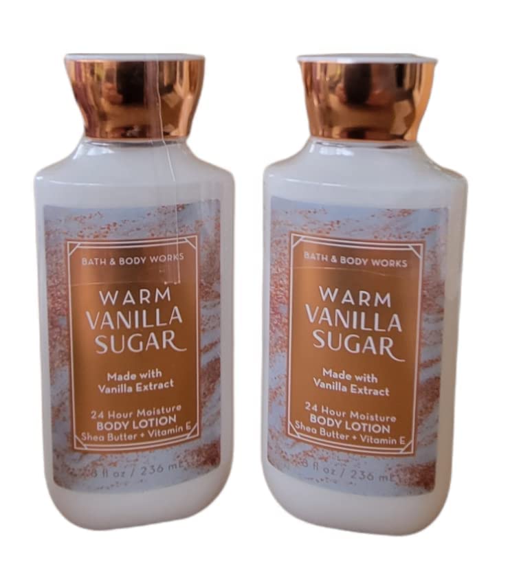 Bath and Body Works 2 Pack Warm Vanilla Sugar Super Smooth Body Lotion 8 Oz