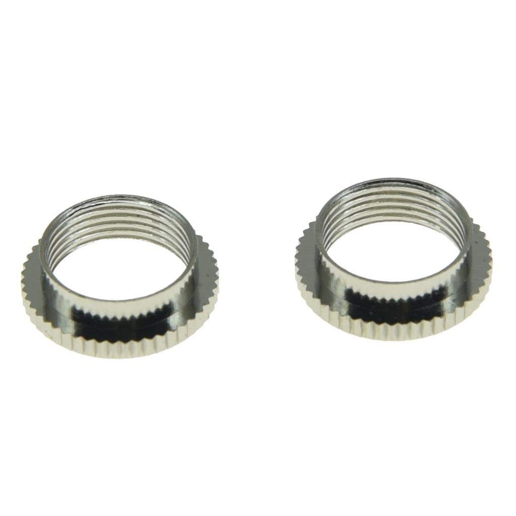 Dopro 10 tuercas de rosca fina moleteadas de 15/32 pulgadas de profundidad para interruptor de guitarra Les Paul con interruptores Switchcraft de níquel