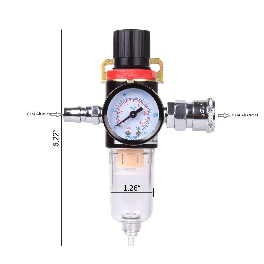 Hotusi 1/4 pulgadas BSP filtro de humedad filtro de aceite separador de agua lubricante