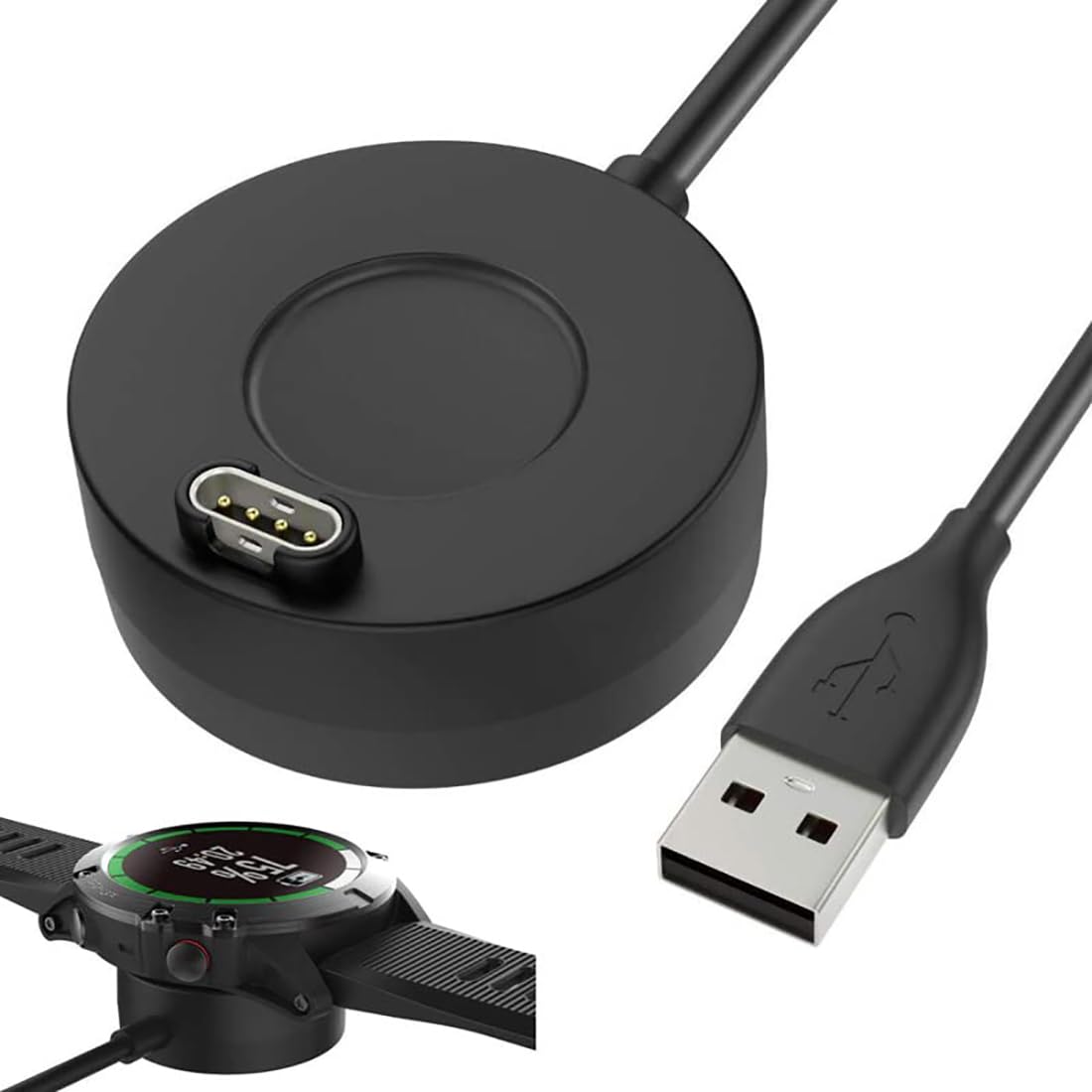 USTIYA Cargador para Garmin Fenix 8 E 7 7X 7s 6 6s 6X Pro Plus 5 5S 5X 5S Plus Forerunner 165/965/955/945/265/255/245,Vivoactive 3 4 4s,Venu 3/3s/2/sq2,Epix 2 Instinct Smart Watch Cable