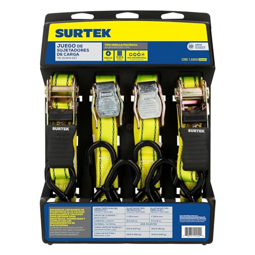 Juego de Sujetadores Tipo Matraca y Hebilla Surtek 151151 4 Piezas