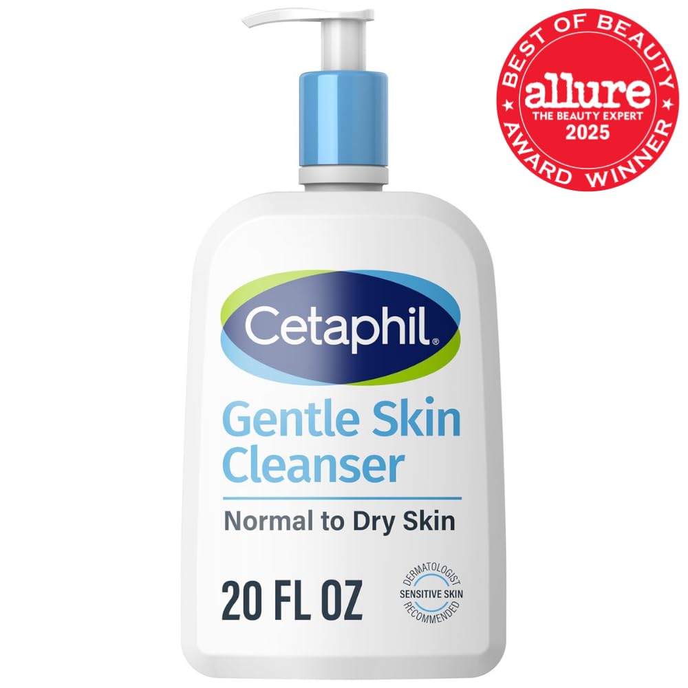 CETAPHIL, limpiador de piel suave hidratante para piel sensible seca a normal, 20 onzas, sin fragancia, sin jabón y sin espuma