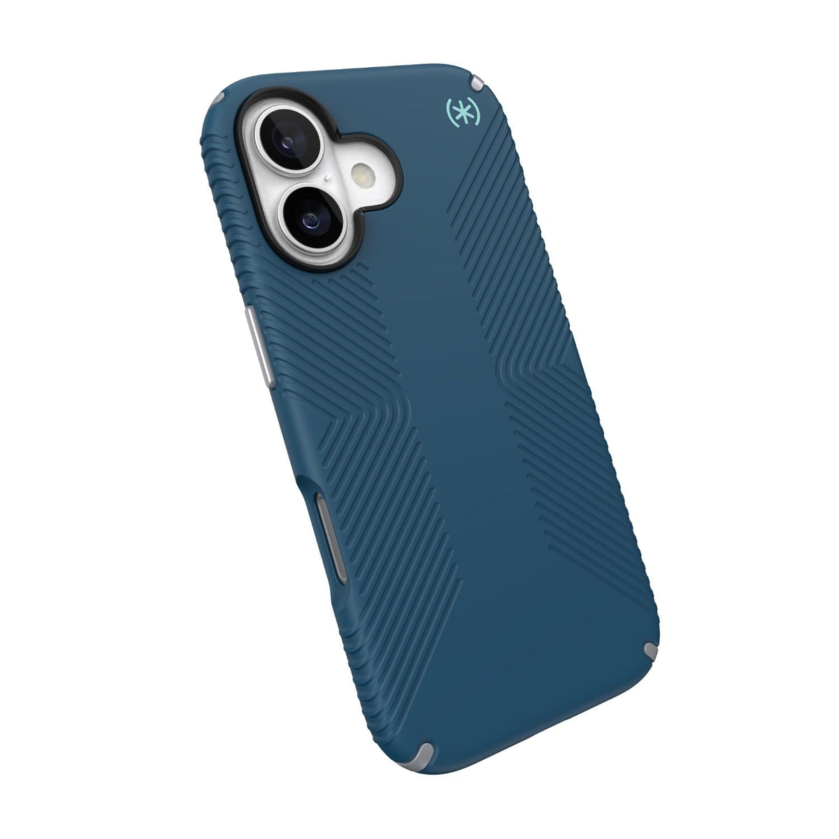 Agarre iPhone 17 Speck Deep Se Silver Metallic Spell Blue con MagSafe
