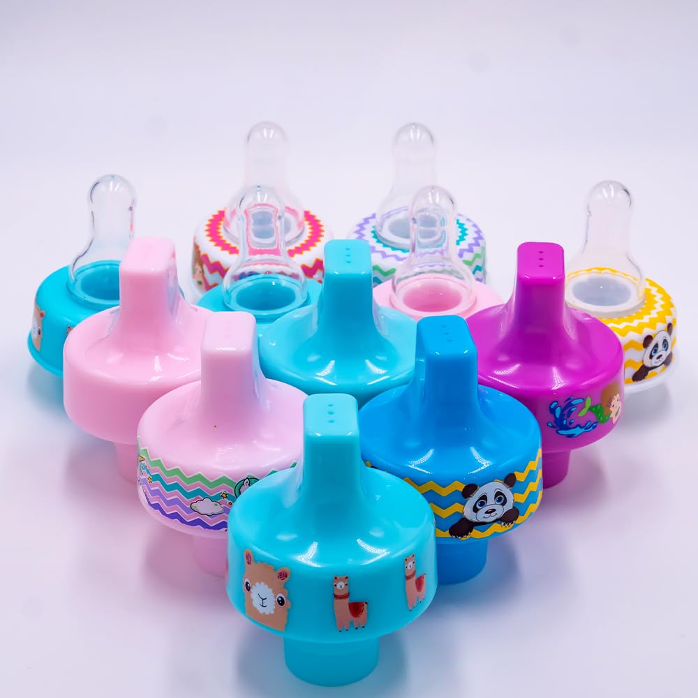 Refresh-a-Baby Adaptador universal para boquilla superior de botella: reutilizable, convierte cualquier botella en un sorbete a prueba de derrames, perfecto para viajar - Paquete de 2 (Mermaid)