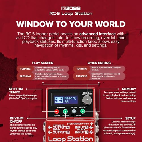 Boss RC-5 Loop Station - Pedal de grabación de frases compacto