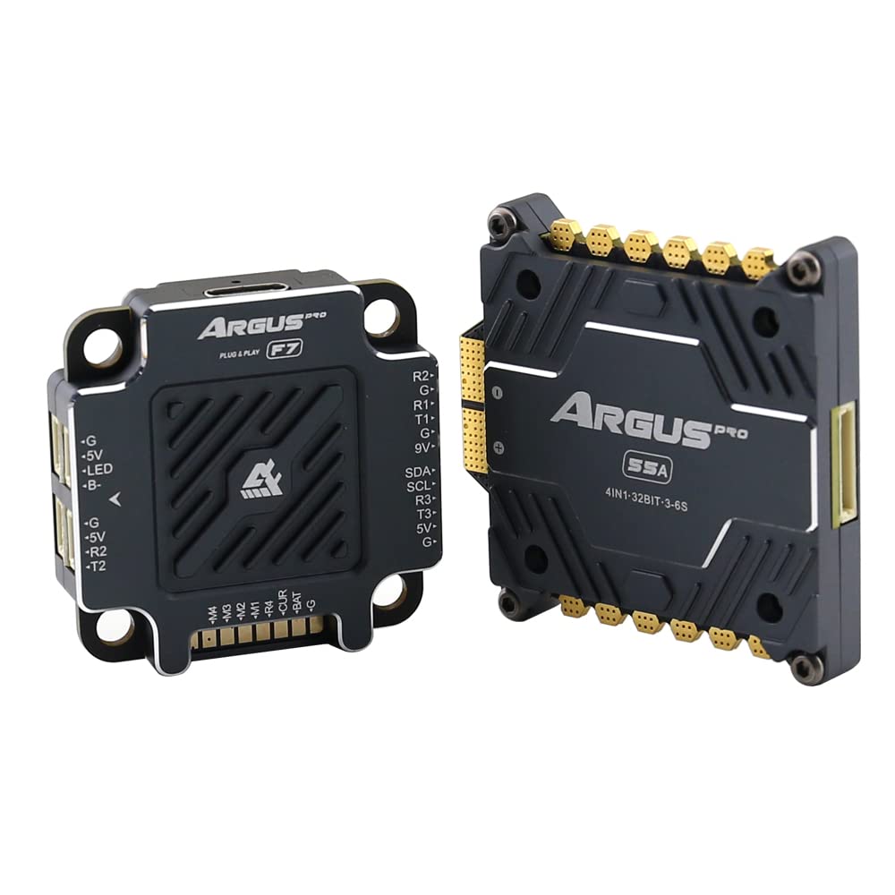 Axisflying F7 Controlador de vuelo Stack 55A 30x30 Argus PRO Drone FC Stack con 4 en 1 55A ESC BL32 para 3-6S FPV Drone Support BF INAV
