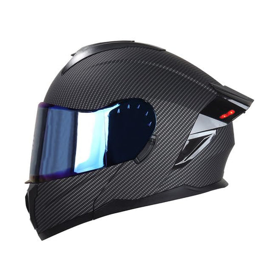 Casco para Moto Integral Boston - Casco Motocicleta Marca Edge - Visor Doble ANTIVAHO - Cascos para Motos Certificados Dot Moto - Accesorios para Moto Motocross Motocicleta Mujer Negro Carbon XL