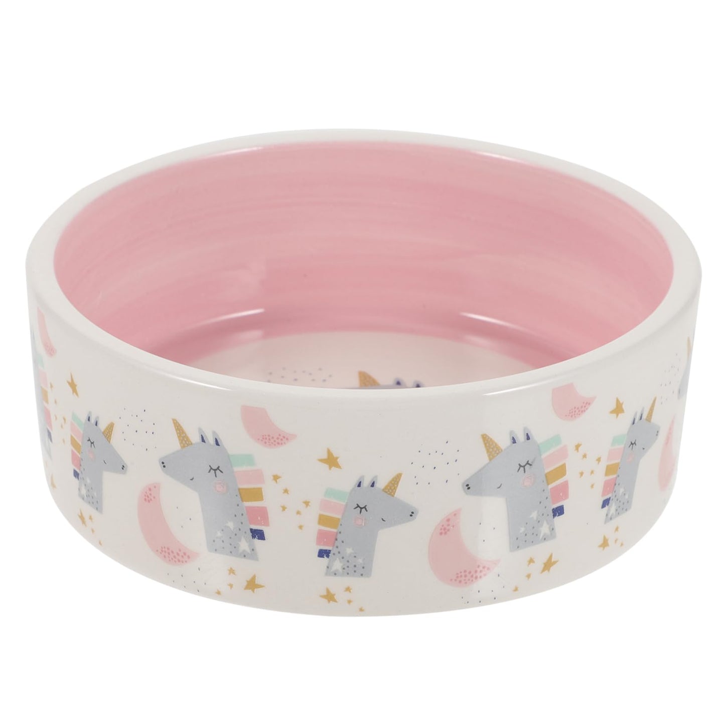 FOMIYES Comedero para Mascotas Tazón De Comida para Perros Platos para Perros Tazón De Agua para Perros Pequeños Cuenco De Agua para Gatos Cerámica Acero Inoxidable Fácil De Limpiar Rosa