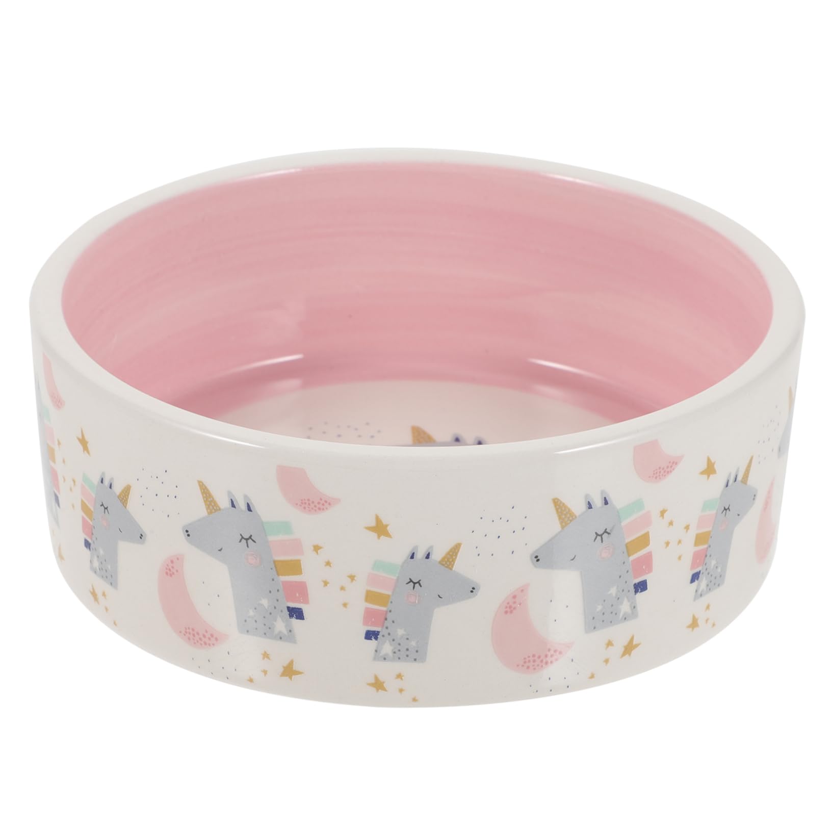 FOMIYES Comedero para Mascotas Tazón De Comida para Perros Platos para Perros Tazón De Agua para Perros Pequeños Cuenco De Agua para Gatos Cerámica Acero Inoxidable Fácil De Limpiar Rosa