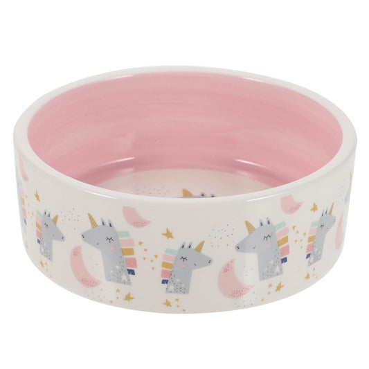 FOMIYES Comedero para Mascotas Tazón De Comida para Perros Platos para Perros Tazón De Agua para Perros Pequeños Cuenco De Agua para Gatos Cerámica Acero Inoxidable Fácil De Limpiar Rosa