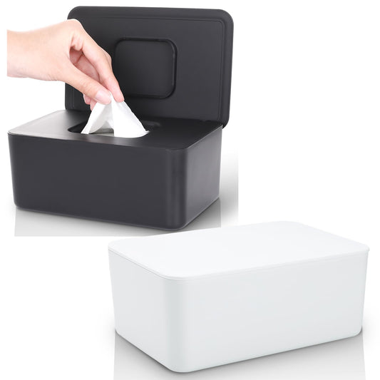 Lijroavy - Dispensador de toallitas para bebé, soporte para toallitas frescas, contenedor de toallitas antideslizantes, caja de toallitas recargable, funda para toallitas para bebés con tapa de diseño