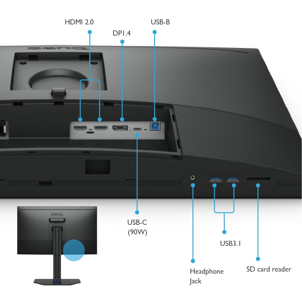BenQ Monitor para Fotografía 4K 27 Pulgadas SW272U IPS 99% AdobeRGB