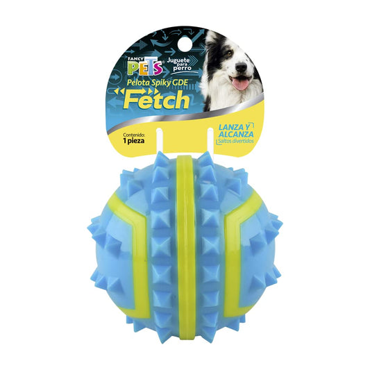 Fancy Pets Pelota Fetch Spiky Color Azul Tamaño Grande para Perro
