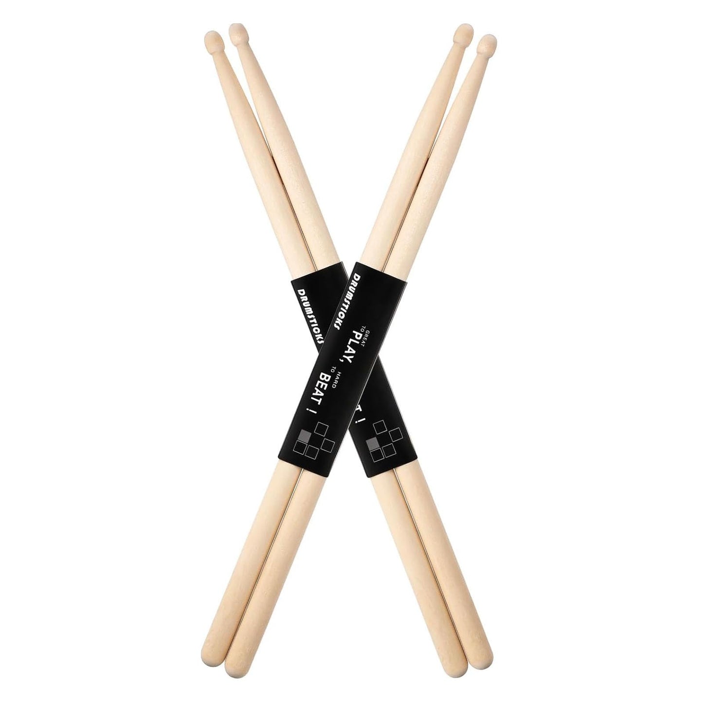 Baquetas 5A para Bateria,Baquetas Profesionales, Baquetas Antideslizantes para Batería Eléctrica, Baquetas de Bateria Para Niños Adultos Principiantes, 2 Pairs Drum Sticks (5A)