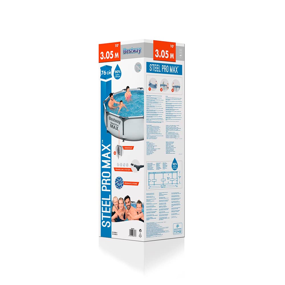 Bestway - Alberca - Juego de alberca con marco de acero Hydro-Force, 3 x 76 centímetros