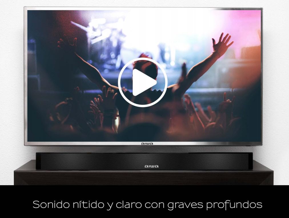 Aiwa Barra de Sonido 2.0 Canales con 4 Altavoces y Bluetooth 40W AWSBH1