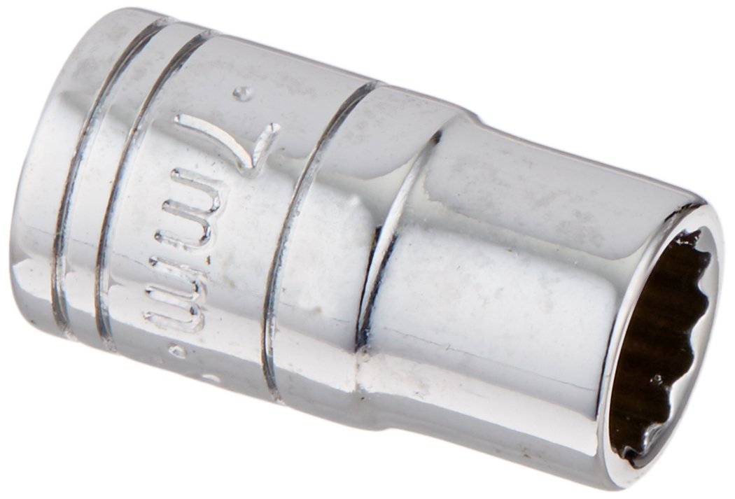 SK Hand Tool 43706 - Llave de vaso estándar de 12 puntos (1/4", 7 mm), color chapado en cromo